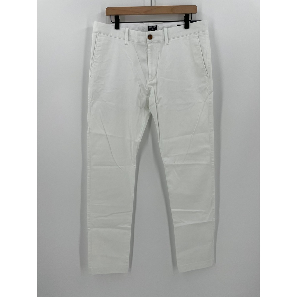 J.Crew Flex Slim Fit Chino Pants Mens 34x34 White H3167 Cotton Stretch Trousers
